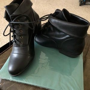 Black leather ankle lace up…never worn